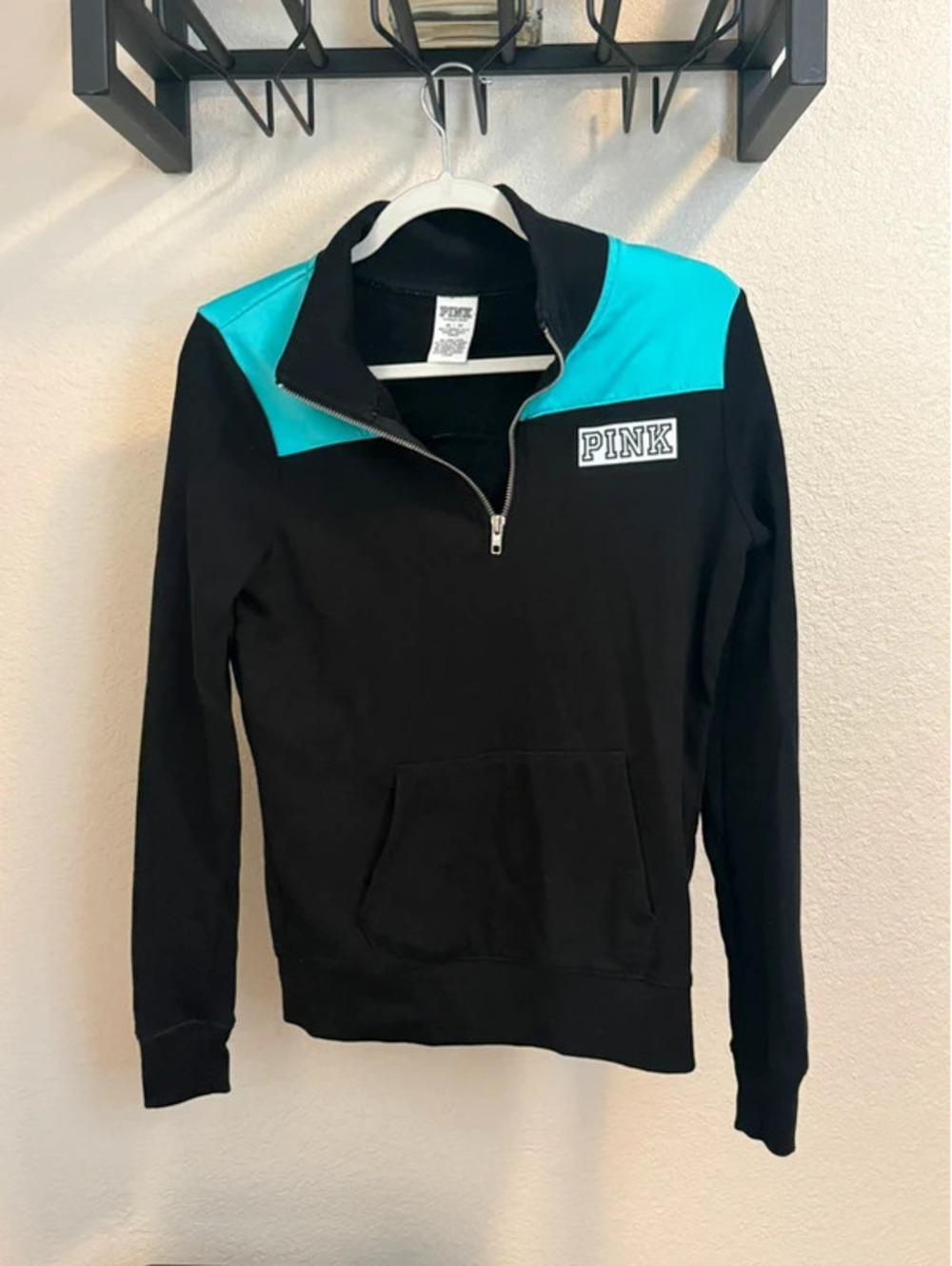 PINK Victoria’s Secret Half-Zip Colorblock Sweatshirt - Size XS